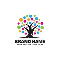 Oak tree logo design vector