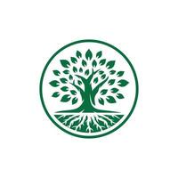 vector de diseño de logotipo de árbol de roble