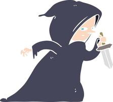 flat color style cartoon assassin vector