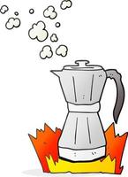 freehand drawn cartoon stovetop espresso maker vector