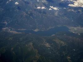 Garda lake aerial view from airplane photo