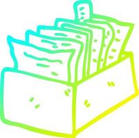 cold gradient line drawing cartoon box of files vector