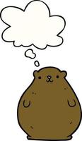 cartoon bear and thought bubble vector