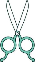 iconic tattoo style image of barber scissors vector