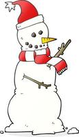 freehand drawn cartoon snowman vector