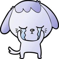 cute puppy crying cartoon vector