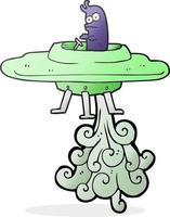 freehand drawn cartoon flying saucer vector