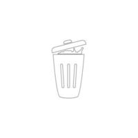 trash can icon vector logo design