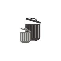 trash can icon vector logo design