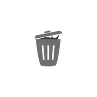 trash can icon vector logo design