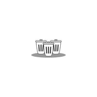 trash can icon vector logo design