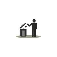 trash can icon vector logo design