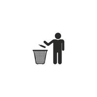trash can icon vector logo design