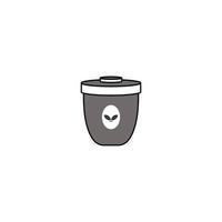 trash can icon vector logo design