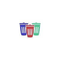 trash can icon vector logo design