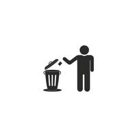 trash can icon vector logo design