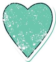 iconic distressed sticker tattoo style image of a heart vector