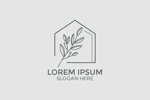 minimalist style home decor logo design vector