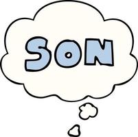 cartoon word son and thought bubble vector