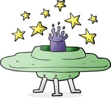 freehand drawn cartoon flying saucer vector