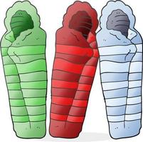 freehand drawn cartoon sleeping bags vector