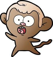 cartoon shocked monkey vector