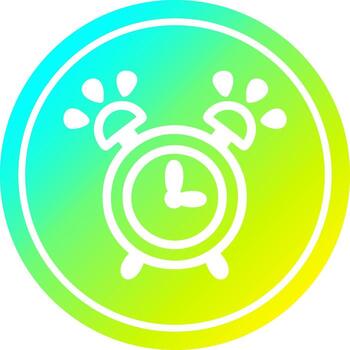 ringing alarm clock circular in cold gradient spectrum vector