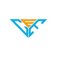 diseño creativo del logotipo de la letra cee con gráfico vectorial, logotipo cee simple y moderno en forma de triángulo. vector