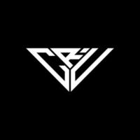diseño creativo del logotipo de la letra cru con gráfico vectorial, logotipo simple y moderno de cru en forma de triángulo. vector