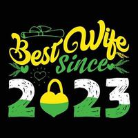 Best Wife Since 2023. Can be used for wedding  T-shirt fashion design, wedding Typography, marriage swear apparel, t-shirt vectors,  sticker design,  greeting cards, messages,  and mugs vector