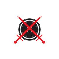 shield and sword icon vector