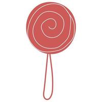 Icon of a cute hand drawn doodle berry lollipop stick.Single design graphic element. vector
