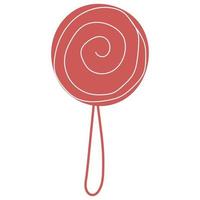 Icon of a cute hand drawn doodle berry lollipop stick.Single design graphic element. vector