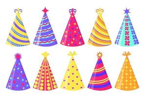 Party hat set isolated on a white.   Vector illustration