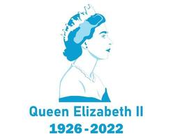 Queen Elizabeth Young Face Portrait cyan 1926 2022 British United Kingdom National Europe Country Vector Illustration Abstract Design