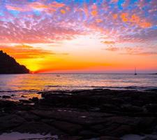 Beautiful sunset over the sea.sky on twilight time and reflection on the sea for travel in holiday relax time photo