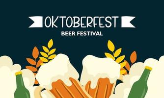 Oktoberfest Background. Oktoberfest beer festival event banner. Vector