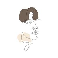 continuous line drawing of male face vector