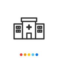 Hospital vector icon, Vector and Illustration.