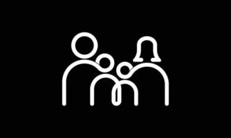 Family, parents and son, father mother and two sons, linear icons. vector