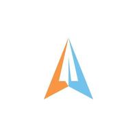 Abstract business arrow up logo icon with paper airplane vector