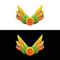 Vector logo illustration wings gradient colorful style