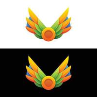 Vector logo illustration wings gradient colorful style