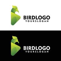 vector logo ilustración pájaro degradado estilo colorido