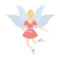 Winged fairy princess. Cute fairy tale character. vector