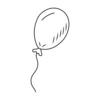 Simple cute doodle air balloon. Hand drawn line art vector illustration.