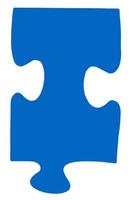 one blue piece of jigsaw puzzle photo