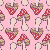 Trendy agaric mushrooms seamless pattern. vector