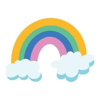 rainbow and clouds vector