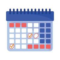 calendar with marks business tasks vector